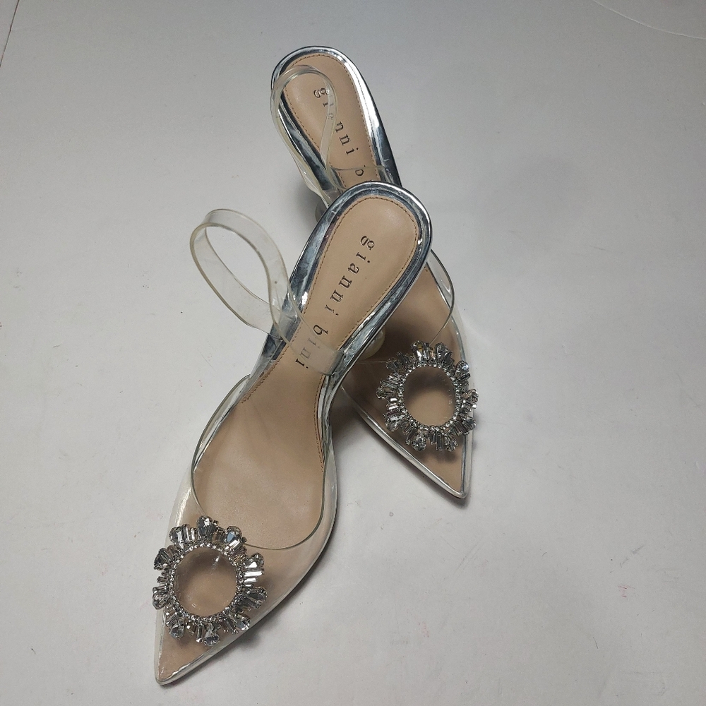 GIANNI BINI Vivyee Clear Rhinestones Heels Size 11 - Picture 10 of 15
